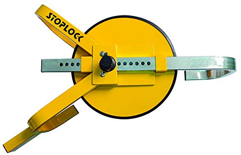 Stoplock Radkralle HG 400-00 - sichere Diebstahlsicherung für Pkw, Wohnwagen, Anhänger, andere Fahrzeuge mit kleinen Rädern, Gelbe