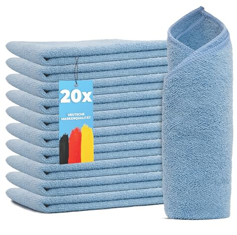 limpando Mikrofasertücher Allzwecktücher 40x40 cm – 10er / 20er / 200er Set – Farben Blau, Rot, Gelb, Grün – Putzlappen, Reinigungstücher & Spüllappen für Küche, Bad & Haushalt