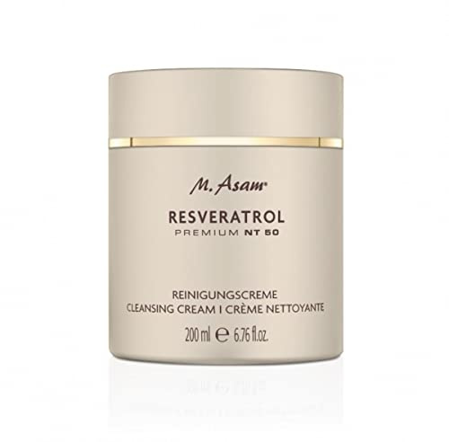 M. Asam RESVERATROL PREMIUM NT50 LONGEVITY Reinigungscreme (200 ml) - Entfernt Schonend & Gründlich Unreinheiten, Schmutz & Make-up, für einen Klaren & Wachen Teint, Vegan