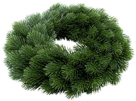 Künstlicher Edel Tannenkranz grün - 28 cm - Weihnachts Türkranz mit naturgetreuen Tannenzweigen - Deko Kunst Tannenzweig Adventskranz Spritzguss Kranz für Weihnachtsdeko