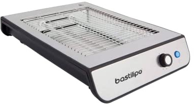 Bastilipo Flacher Toaster aus Edelstahl, 680 W, 2 Widerstände, digitaler Timer, TPI-680