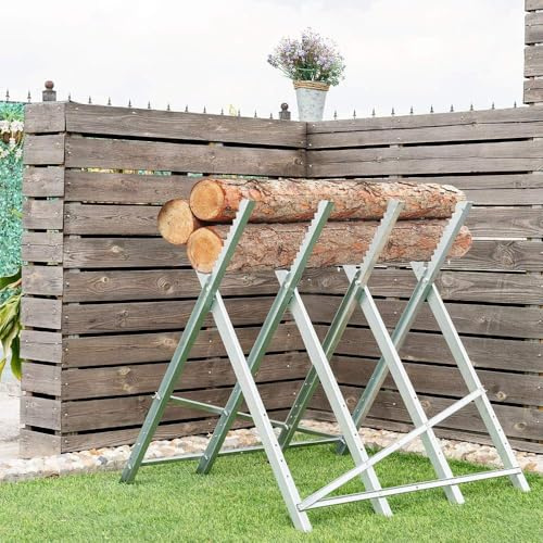 UISEBRT Sägebock klappbar für Kettensägen, bis 150 kg belastbar, Stahlrahmen für Brennholz und Holzarbeiten, 82 x 80,5 x 79 cm