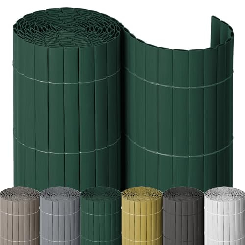 PVC Sichtschutzmatte - wetterfester Sichtschutzzaun für Balkon, Terrasse und Garten - stabile Balkonverkleidung als Sichtschutz - einfache Montage der Zaunblende - Grün 90 cm x 10 m