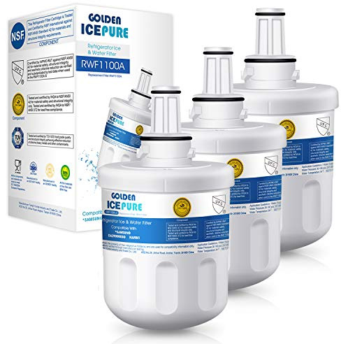GOLDEN ICEPURE Kühlschrank-Wasserfilter für Samsung DA29-00003F, 3er Pack | Ersatz für Samsung DA29-00003F, DA29-00003G & Aqua Pure Plus – reduziert Chlor und Verunreinigungen für frisches Wasser.