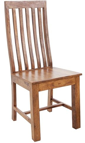 Invicta Interior riess-Ambiente massiver Stuhl MAKASSAR Sheesham Hochlehner Holzstuhl einzigartige Maserung Esszimmerstuhl Esstischstuhl Küchenstuhl Holzstuhl Stuhl ohne Armlehne