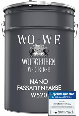 WO-WE Nano Fassadenfarbe W520 Wandfarbe für Außen Mauer Fassade Weiß - 10L