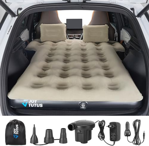 JOYTUTUS Auto Matratze, SUV Luftmatratze mit Luftpumpe, Uniwerselles Autobett mit 2 Luftkissen für Kofferraum, Reisen/Camping/Zuhause/Outdoor