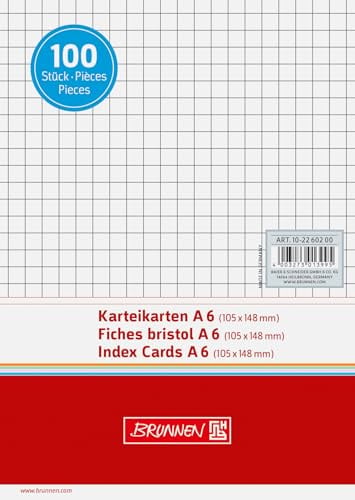 BRUNNEN Karteikarte A6 kar ws 100St