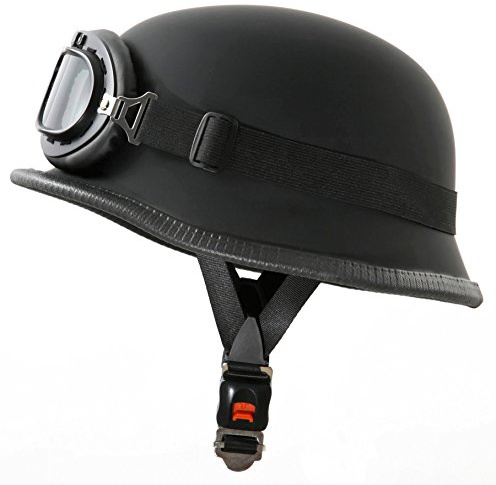 ATO WH1 Motorradhelm im Wehrmacht Style mit Fliegerbrille Größe M 57 bis 58cm