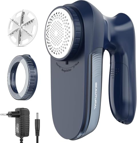 BEAUTURAL Fusselrasierer mit Stromkabel oder Batterie, Wollrasierer Elektrisch, Starker Fusselentferner für Kleidung Sofa Teppich Große Rasierfläche