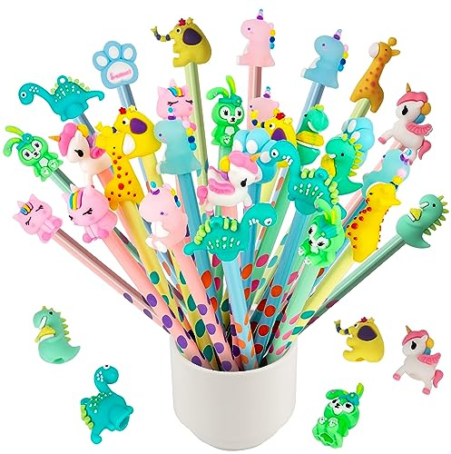 yuechen 30x Bleistifte Kinder Mitgebsel,Lustige Stifte für kinder, Tier Bleistifte Set für Schule & Geschenke, Jungen und Mädchen werden begeistert sein (Dreieck-Bleistift)