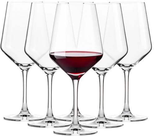 Glasmark KROSNO 1992 Rotweingläser - Transparent - Spülmaschinengeeignet - 6er Set - 580 ml