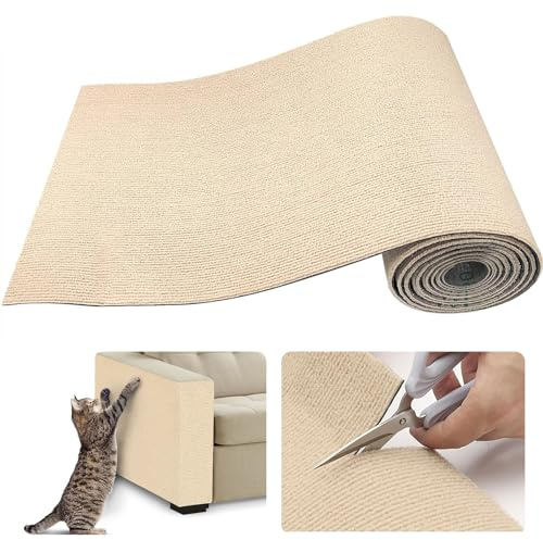 Selbstklebende Kratzschutzmatte für Sofa & Wand, 40x200 cm kratzschutz Sofa Katze - Trimmbarer Schutz gegen Katzenkratzer Couch Schutz von DIY Krallen Katzenteppich