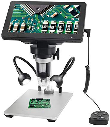 7 Inch LCD Digital Mikroskop, HD 1080P, 1200X Magnification,USB Mikroskop Kamera, 8 Einstellbares LED-Licht, Digital Microscope mit Controller (Windows & MAC OS Kompatibel)