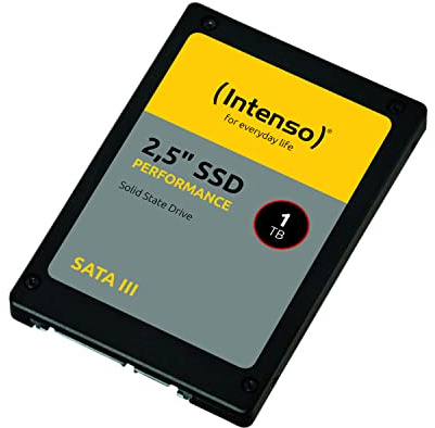 Intenso Interne 2,5 SSD SATA III Performance, 1 TB, 550 MB/Sekunden, Schwarz, Festkörper-Laufwerk