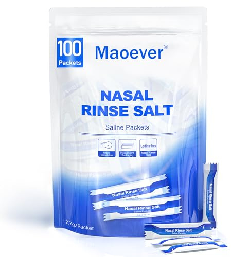 Maoever nasenspülsalz, einzeln 100 Salzpackungen, nasendusche | nasenspülung salz | nasendusche erwachsene | Nasenspülung | Nasennebenhöhlenentlastung | Nasenwaschung