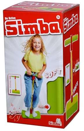 Simba 107306087 - Pogo Jumper, extra weiche Sprungplattform, Springen, Hüpfen, Stelzen, Gartenspielzeug, Outdoor, mit Quietscher, 40-90cm, ab 3 Jahren
