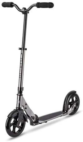 micro™ Classic | Das ORIGINAL | Höhenverstellbar, für Erwachsene & Jugendliche | Tretroller für die Stadt | Große 200mm Räder schnelle Fahrt | klappbar | City Roller (neochrome Black)