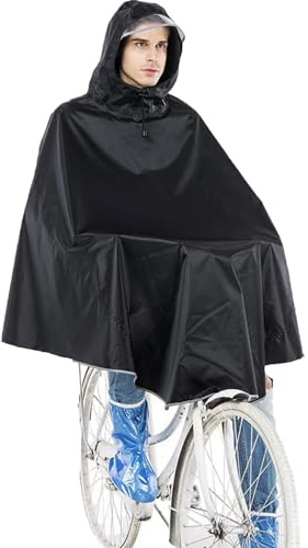 Gerhannery Fahrrad Regenponcho mit Kapuze, wasserdichter Regenponcho für Damen und Herren, Rad- und Wanderungsmütze