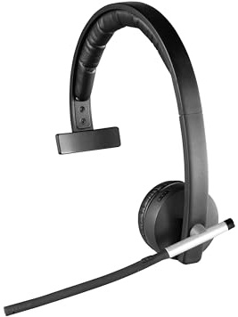 Logitech H820e Kabellose Kopfhörer mit Mikrofon | Bluetooth Mono-Headset, Rauschunterdrückung, Flip-Stummschalter, LED, USB, PC/Mac/Laptop/Tablet/Smartphone - Schwarz