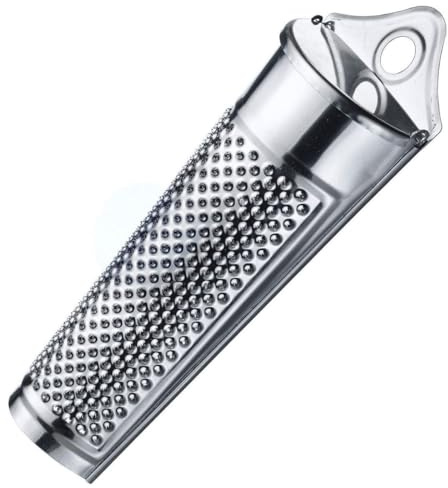 Westmark Muskatreibe, mit Vorratsfach zur Aufbewahrung von Muskatnüssen, Länge: 15 cm, Rostfreier Edelstahl, Silber, 11532270
