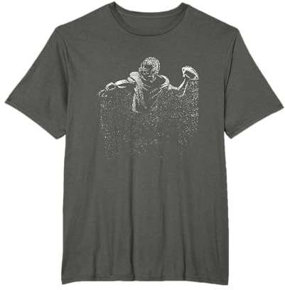 American Football Sport Fans NFL Fan T-Shirt Schwarz Klassisch Gestreift Crew-Neck Kurzarm S