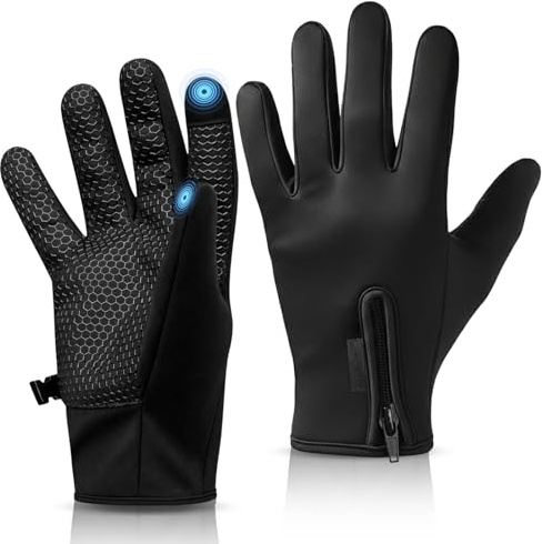 WFX Fahrradhandschuhe warm Winddicht rutschfest MTB Handschuhe Touchscreen Vollfinger Winterhandschuhe für Herren Damen Fahrrad Laufen Skifahren Wandern