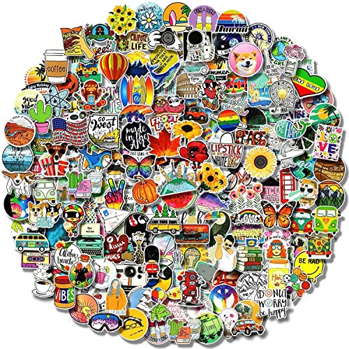 LIFEBE 300 Stück Vinyl Aufkleber Pack, bunte wasserfeste VSCO Aufkleber, niedliche ästhetische Aufkleber.Für Laptop, Handy, Wasserflasche, Skateboard; für Teens, Mädchen, Kinder