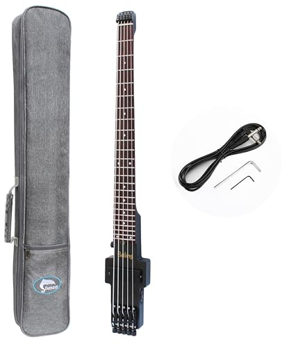 Batking Reise-Bassgitarre Elektrischer Headless Bass, 5 Saiten E-Bass mit Gigbag & Truss Rod & Wire