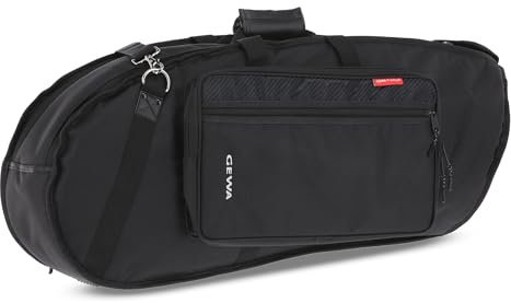 GEWA Premium Gig Bag/Tasche Bariton ovale Form - 30 mm Polsterung - schwarz | Cordura 600 Denier - Reiß- und wasserfest - Sperrholzverstärkung für Schallbecher - Zubehörtasche - Rucksack-/Schultergurt