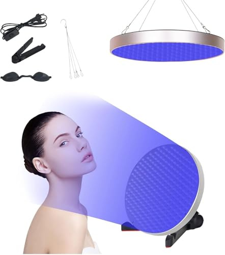 Solarium Für Zuhause,50W Tragbare Bräunungslampe mit solarium brille,Bräunungslampe mit 250 LEDs 460NM, Faltbares Seinstellbares Ständer,Gesichtsbräuner Sonnenlampe für Körper und Gesicht (Silver)