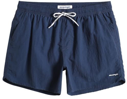 MaaMgic Nylon Badehose für Herren Schnelltrocknend Badeshorts Kurz Beachshorts für Strand und Wassersport,Copenblau,XL