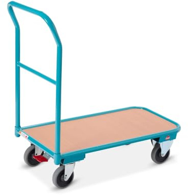 Ameise Magazinwagen | 200 kg Tragkraft | HxBxT 91 x 45 x 95 cm | Ladefläche BxT 45 x 85 cm | 4 TPE-Rollen mit Zentralbremse | stabiles Stahlgestell | stoß- und Kratzfest | bodenschonend