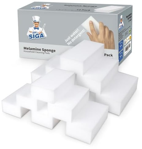 MR.SIGA Melamin Schmutzradierer Wunderschwamm Reinigungsschwamm Zauberschwamm Für Küche Haushalt, 12 Stück, Größe: 12 x 6 x 3cm