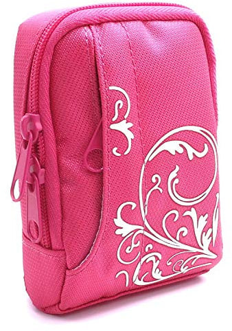 Baxxtar Kameratasche mit Style für Digitale Kompaktkameras - in Pink (mit Schulterriemen - Gürtelschlaufe) zum Beispiel kompatibel mit Kodak Pixpro FZ53 FZ55 X55 usw.