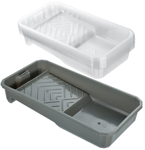 Farbwanne 4 Zoll Kunststoff Farbe Tray mit 20 Stück Farbe Pfanne Liners Einweg Farbtablett Transparent Farbe Tray Liners für Malerei Wandfarbe