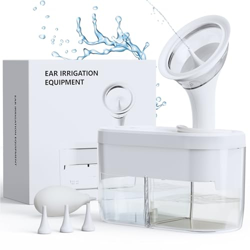 KAUGIC Ohrenschmalz Entferner Ohrenreiniger Ohrreiniger für Erwachsene Sicherer Ohrenspülung Elektrische Ear Cleaner Ohrendusche Ohrreinigungsset mit 4 Modus, Integrierter Wassertank
