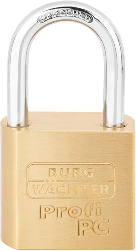 Burg-Wächter Vorhangschloss, Vorhängeschloss für Profil-Halbzylinder, 8 mm Bügelstärke, Massives Messingschloss, Bügel stahlhart, Doppelt verriegelt, Profi 116 PC 50