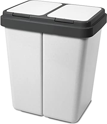 Alpfa Müllbehälter 2 x 25 L Duo Bin grau granit Made in Europe