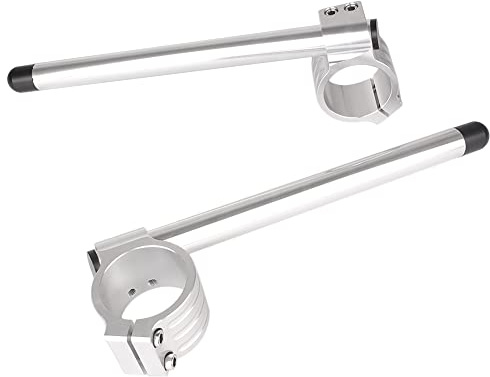 SIKUAI 33MM Motorrad Stummellenker Durchmesser 2 Stück Geteilte Stummellenker Montagestangen 7/8 Verstellbarer Lenker Für Motorrad Universal, Silbe