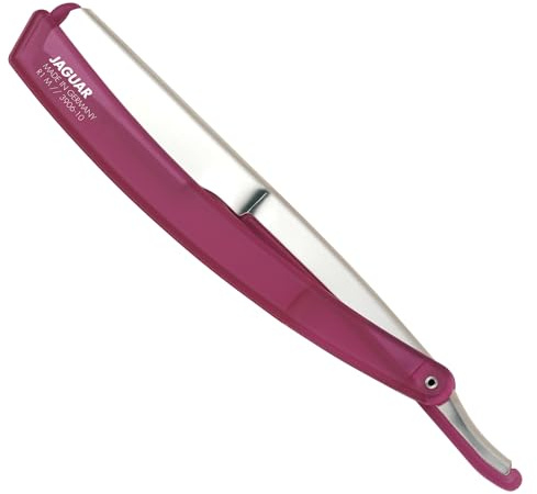 JAGUAR Rasiermesser R1 M Berry | Barbermesser mit rostfreiem Metallgriff | Sicherheits-Kamm-Einsatz | herausziehbarer Klingenhalter | sicherer Klingenwechsel | inkl. 1 JAGUAR Doppelklinge (43mm)