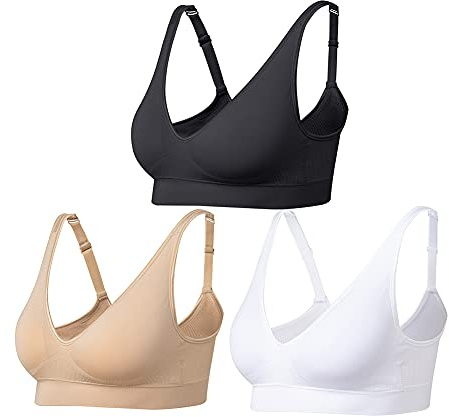 Comfyin Damen BH ohne bügel Bügelloser Bustier 3er Pack
