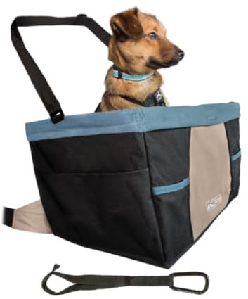 Kurgo Hundesitz fürs Auto, Rover Stil, Schwarz/Blau | Hält Hunde Sicher & Komfortabel, Wasserabweisend, Abnehmbarer Waschbarer Bezug, Zusammenklappbar