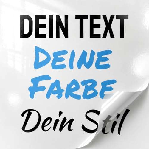 Blackshell® Wunschtext Aufkleber Auto Motorrad Fahrrad Boot - klebt auf jeder glatten Oberfläche - Aufkleber selbst gestalten - 10cm bis 200cm Länge - Auto Aufkleber Buchstaben Aufkleber car sticker