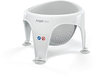 Angelcare ergonomischer Badering für die große Badewanne oder Dusche, Light Grey, angenehm weiche Sitzfläche