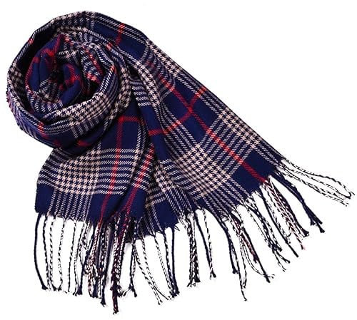 Schal Damen Winter,Schal Kariert Herren Winter,35x190cm Karierter Schals | mit Fransen,Warmes Weiche Mode
