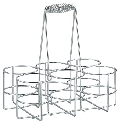 kela Flaschenträger 6 Flaschen, Flaschenkorb Metall verchromt, Flaschentasche für Glas- und PET-Flaschen bis 1,5l, Bierträger, glänzend