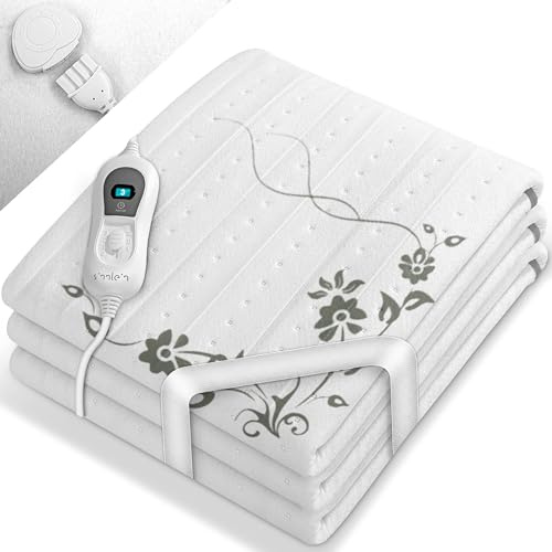 sinnlein Wärmeunterbett 150x80cm mit Abschaltautomatik | Heizdecke mit 3 Temperaturstufen | Wärmebettunterlage fürs Bett | Wärmedecke aus weichem Vlies