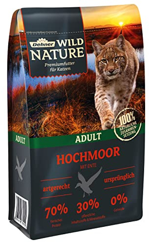 Dehner Wild Nature Katzenfutter Hochmoor, Trockenfutter getreidefrei, für ausgewachsene Katzen, Ente, 1.5 kg