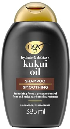 OGX Hydrate & Defrizz Kukui Oil Shampoo 385ml - Anti-Frizz, Feuchtigkeitsspendend, Glättend